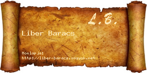Liber Baracs névjegykártya